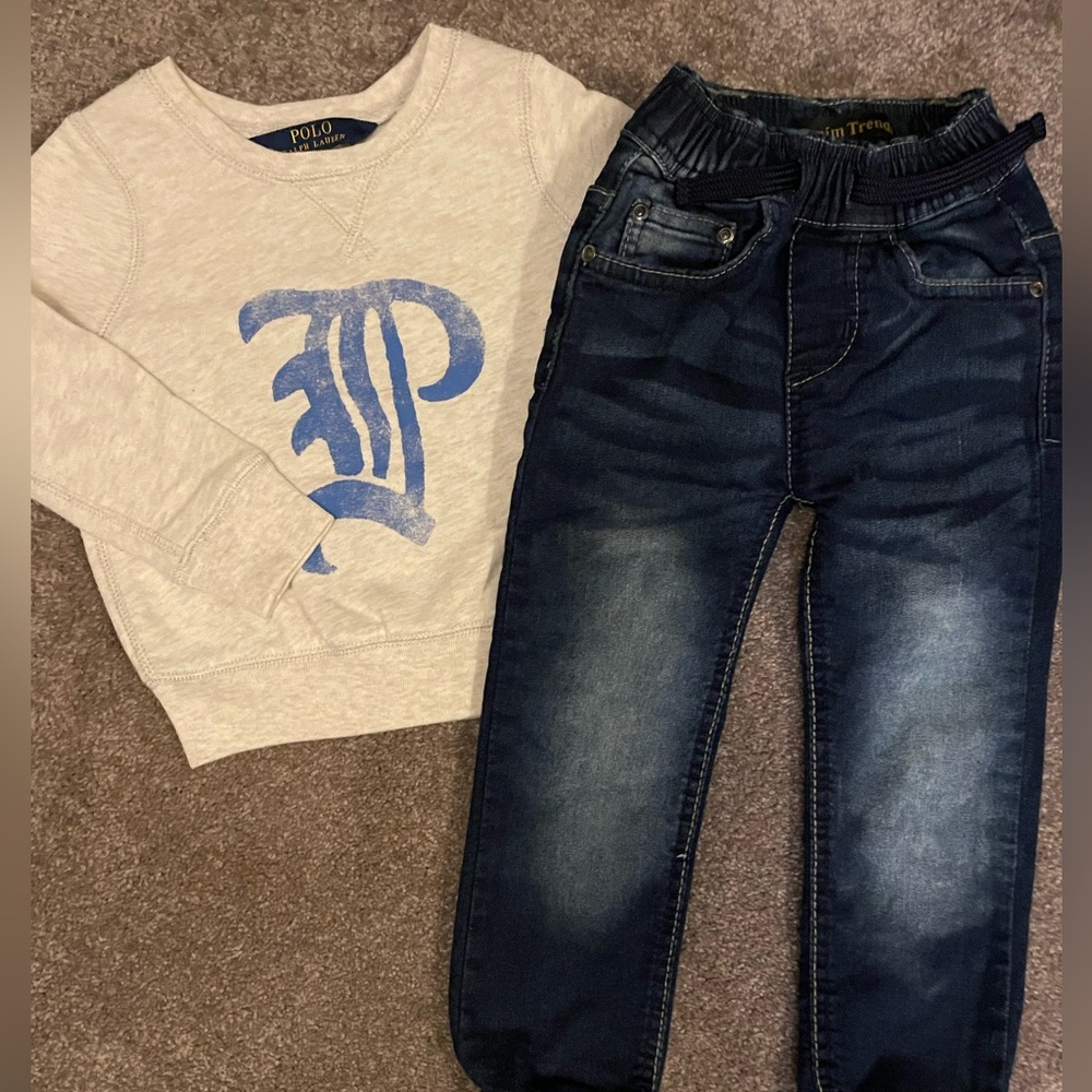 Toddler 2T Polo Ralph Lauren sweatshirt and jeans